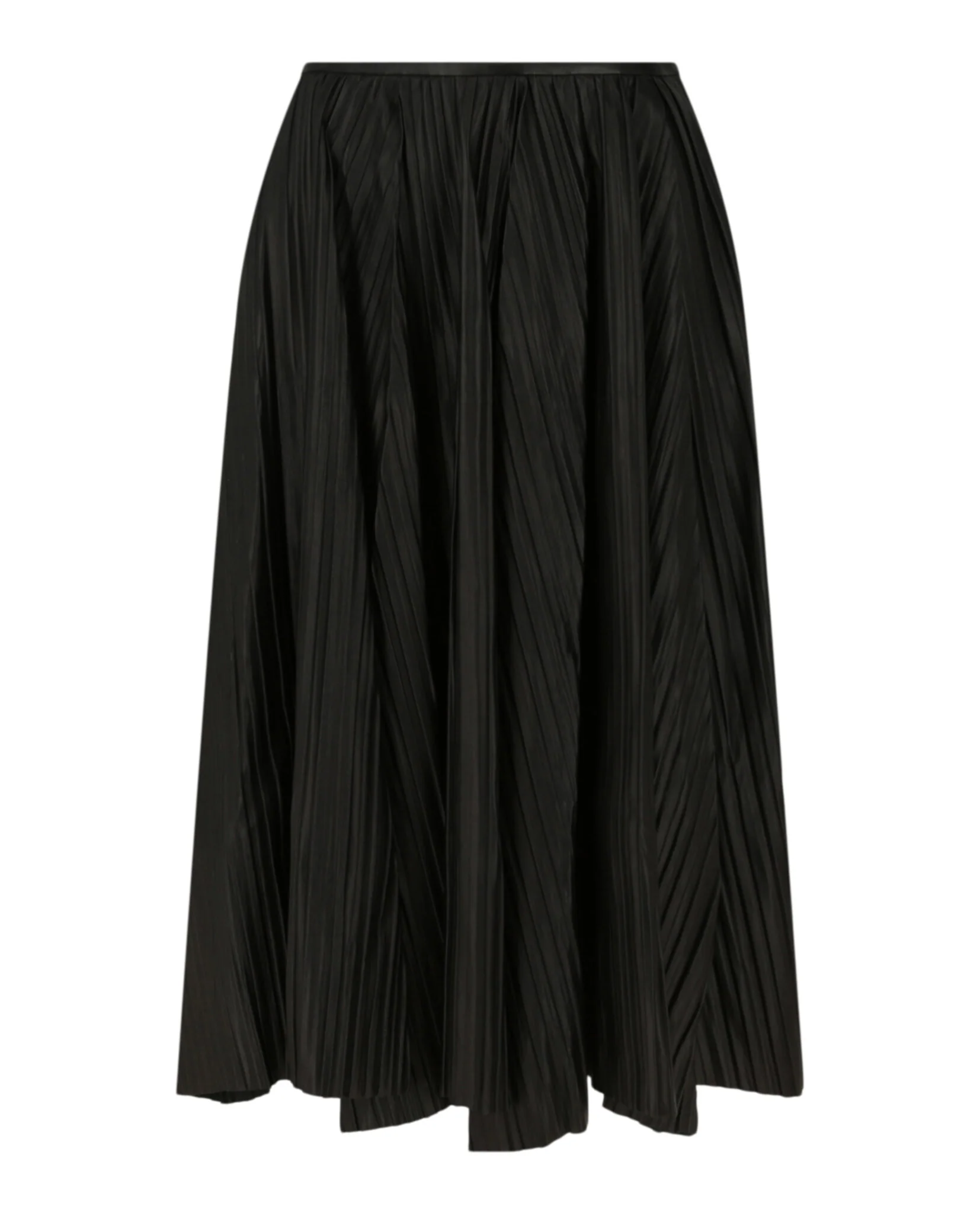 Leather Pleated Midi Skirt