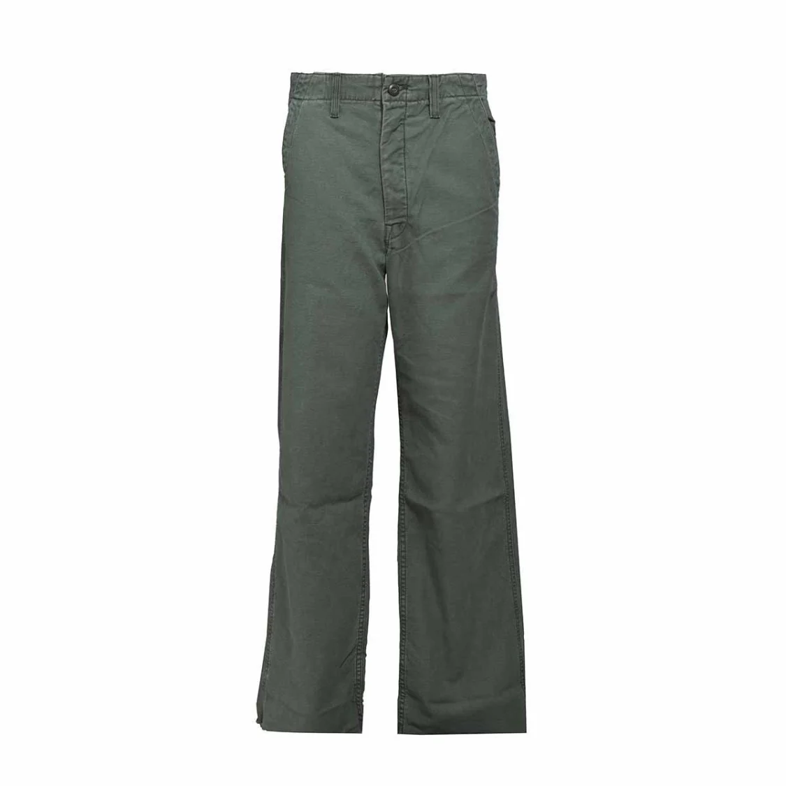 The Major Sneak Fray Jeans In Green Cotton
