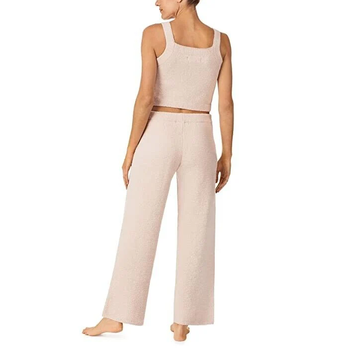 Sanctuary Pajama Sets Womens Large Blush Cropped Cami Wide Leg Sleeveless ERK511