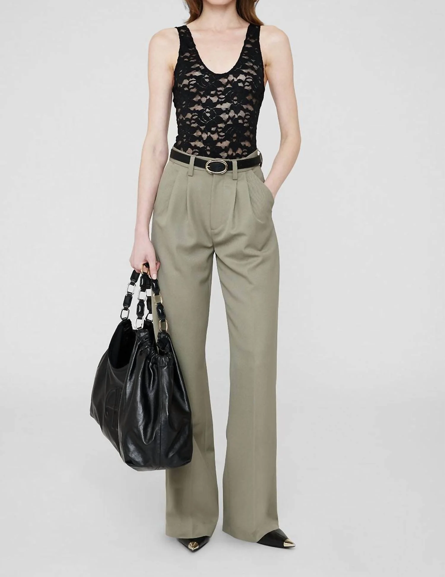 Carrie Pant In Green Khaki