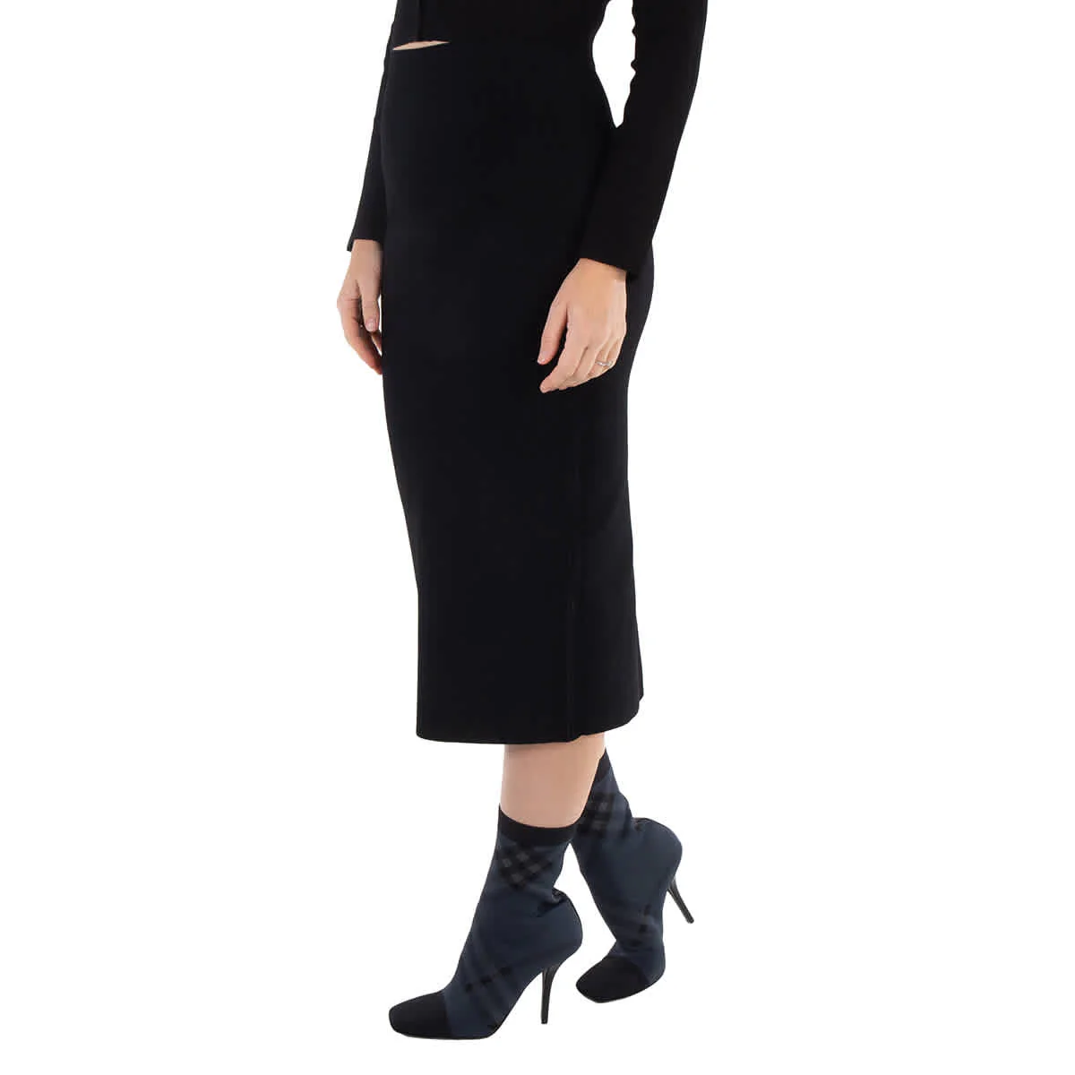 Victoria Beckham Ribbed Body Fitted Pencil Skirt