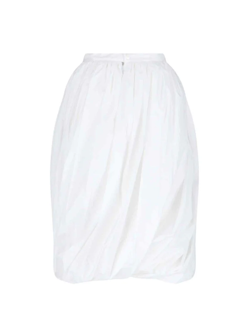 Balloon Midi Skirt – White