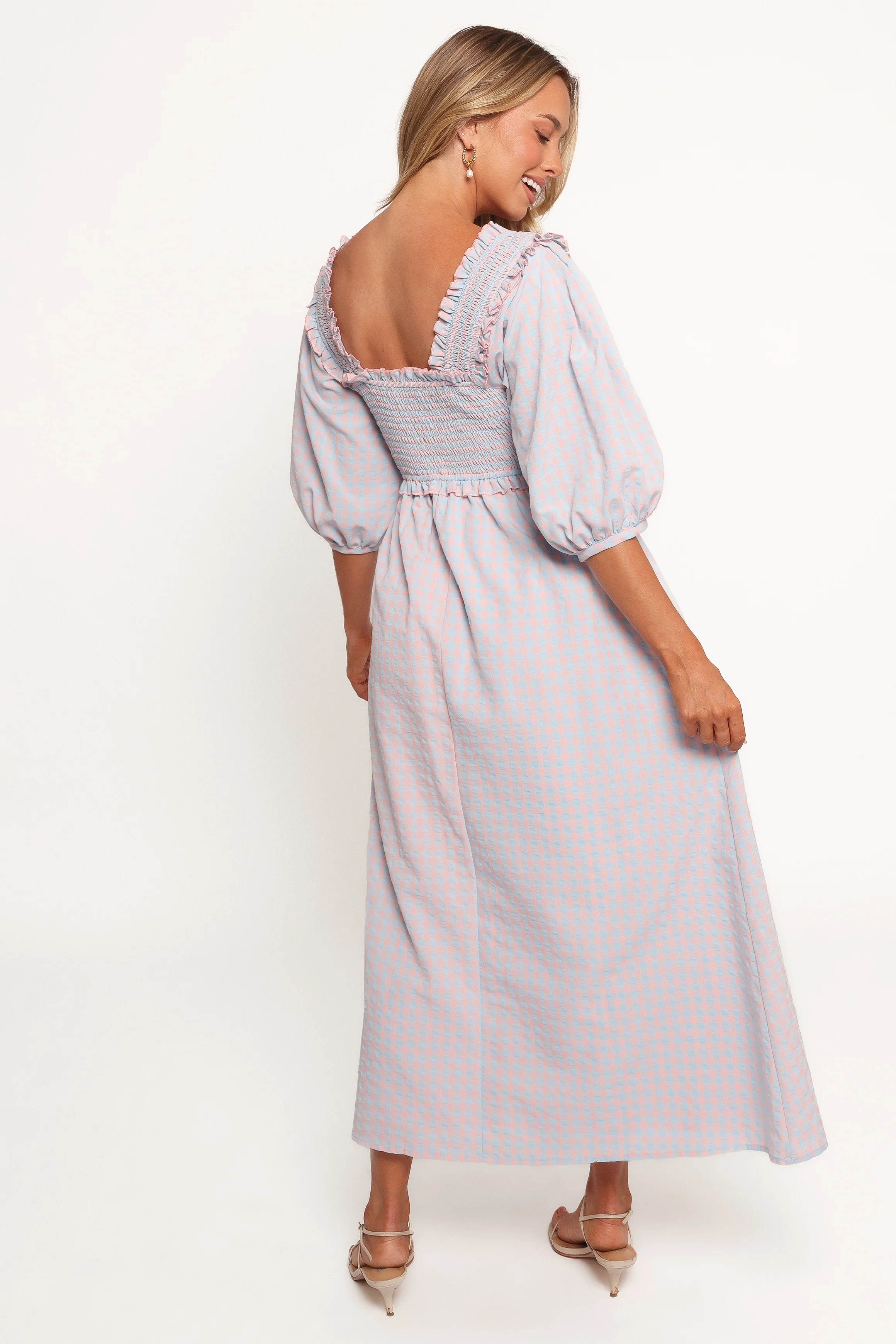 Lille Midi Dress - Blue Gingham