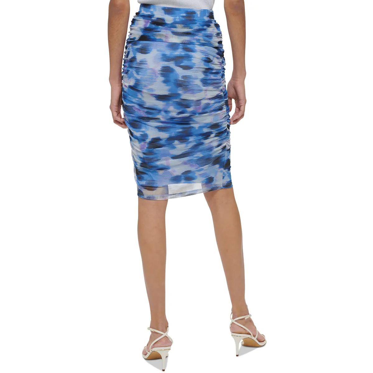 Womens Printed Midi Pencil Skirt