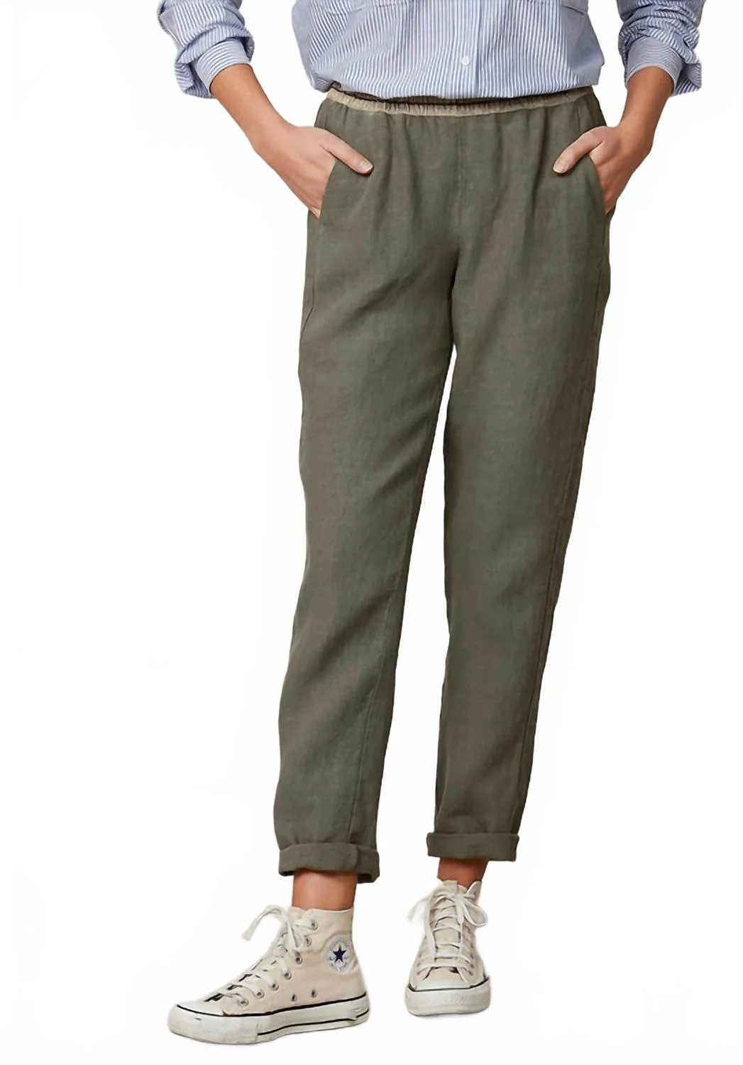 Philemon Woven Pant In Army Green