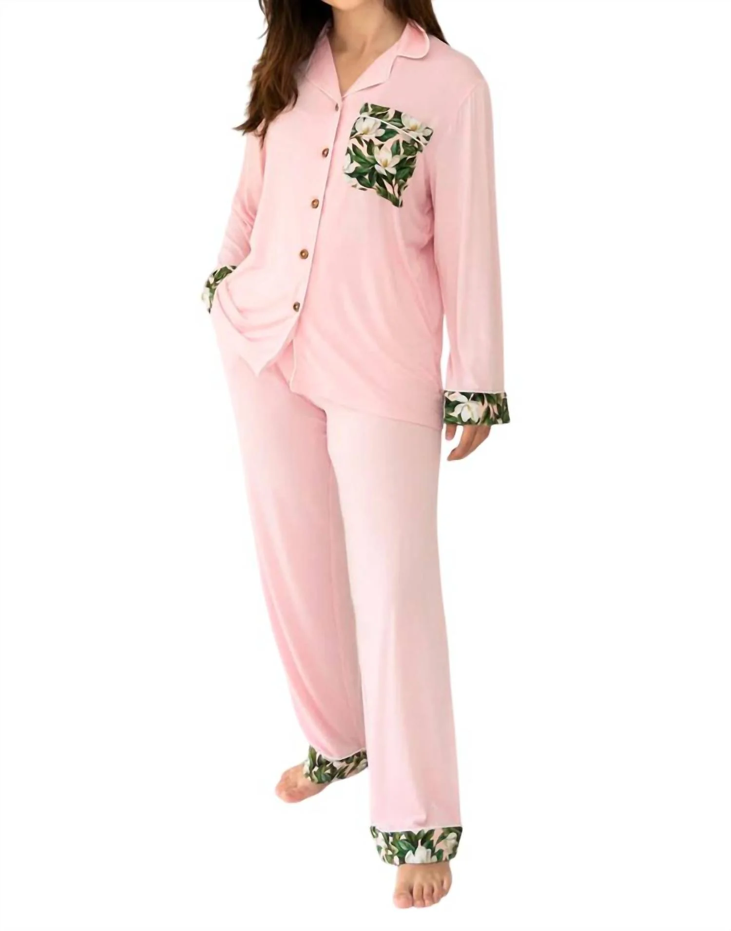 Women's Magnolia Bamboo Luxe Lounge Set In Pink