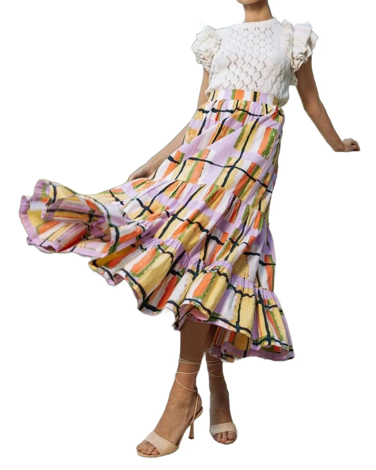 Gayle Ankle Skirt In Saffron Hale