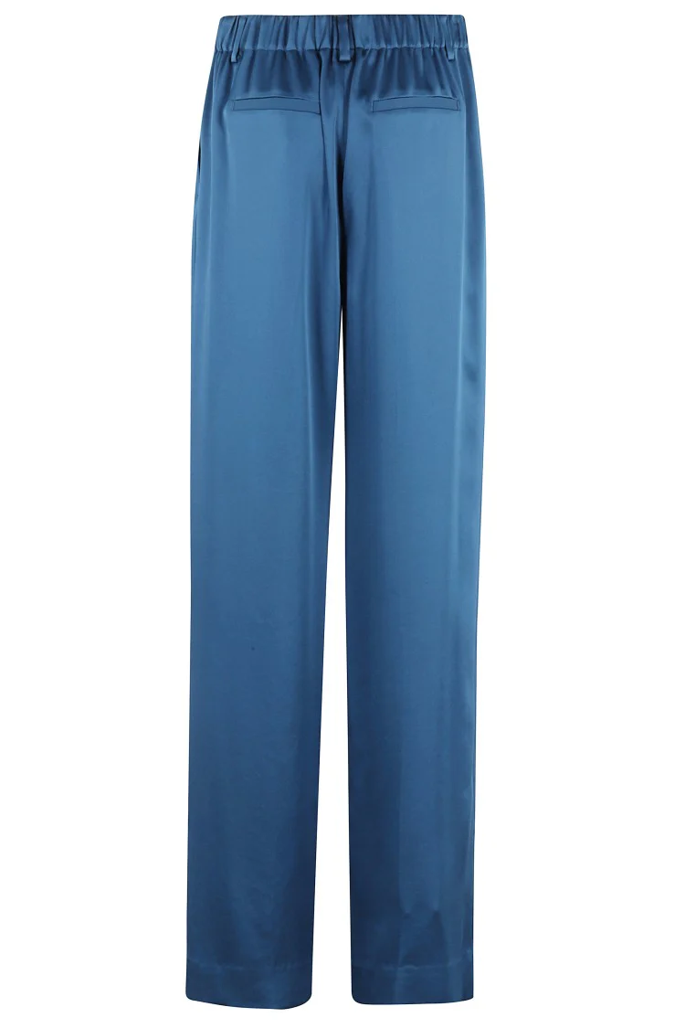 Wide-Leg Trousers With Elasticized Waist And Smooth Finish