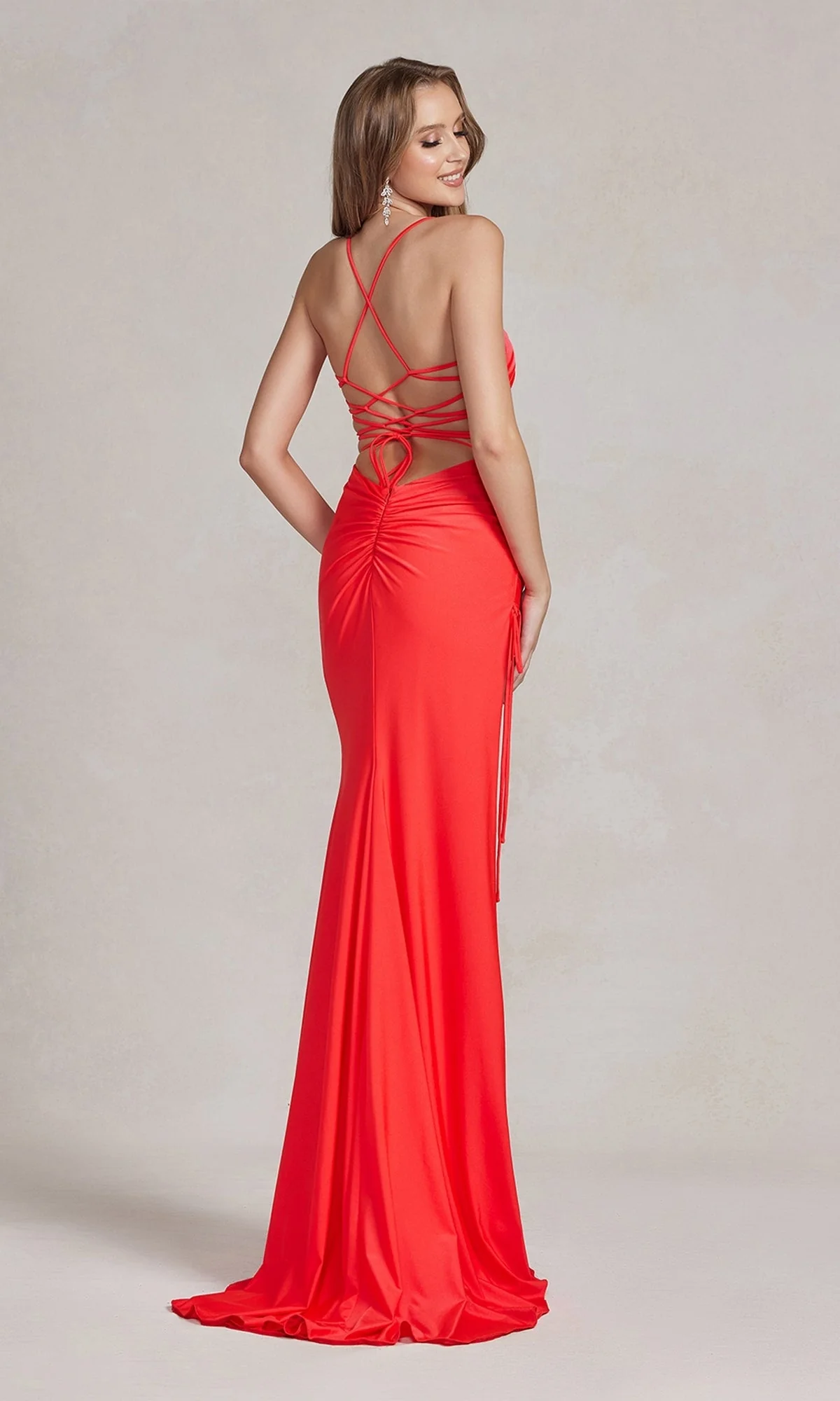 Long Prom Dress with Tied Side
