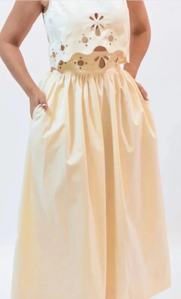 Fore Collection embroidered waistband maxi skirt