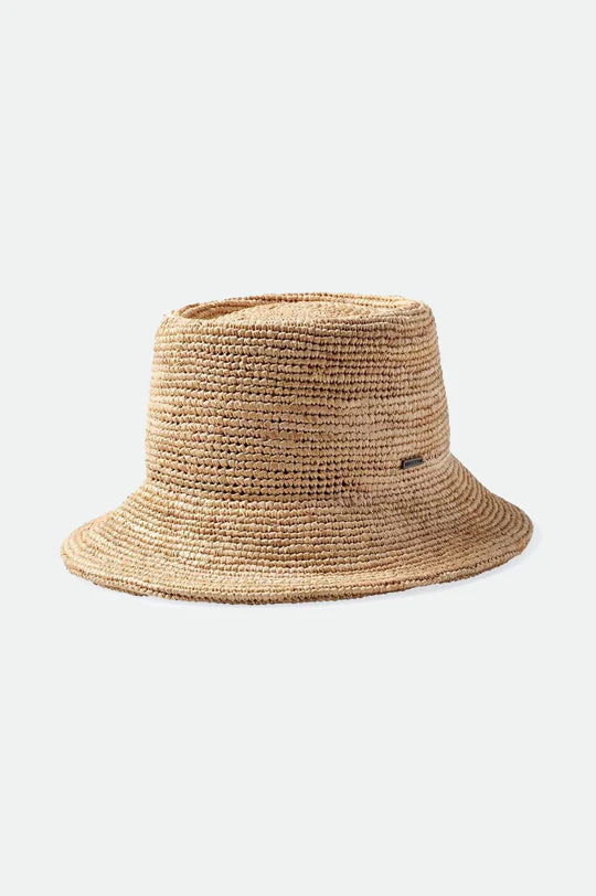 Ellee Straw Bucket Hat - Tan