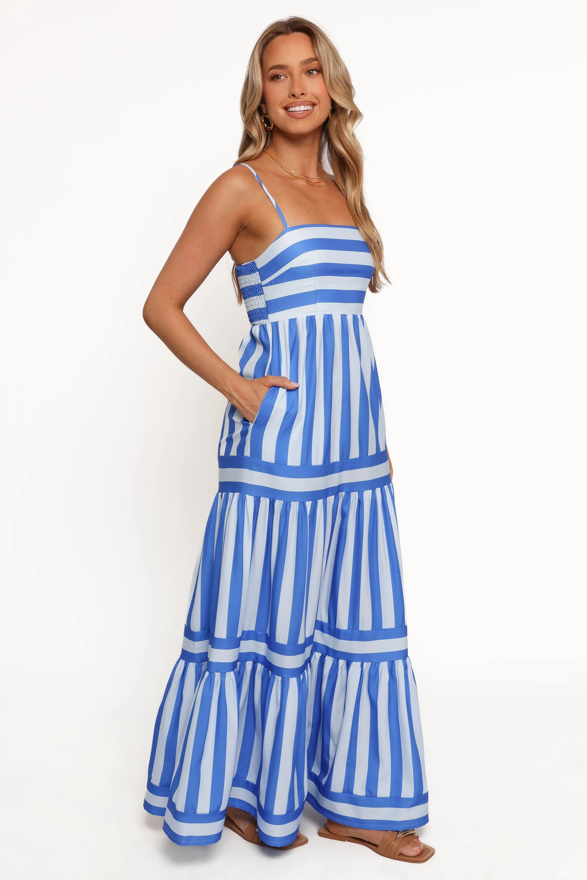Emry Maxi Dress - Blue Stripe