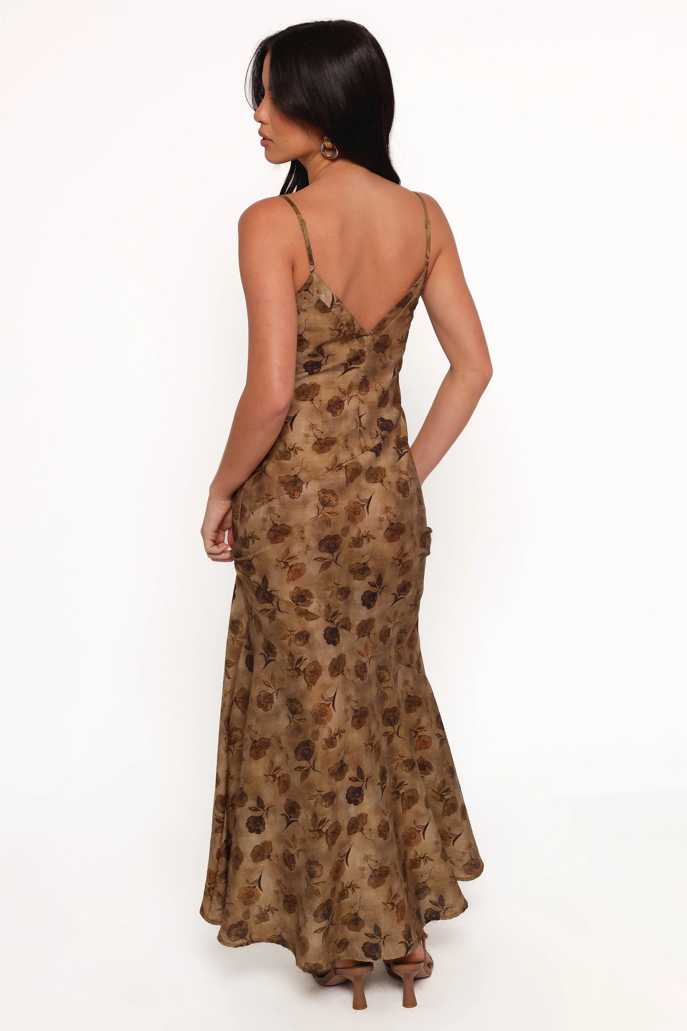 Fia Midi Dress - Tan Floral