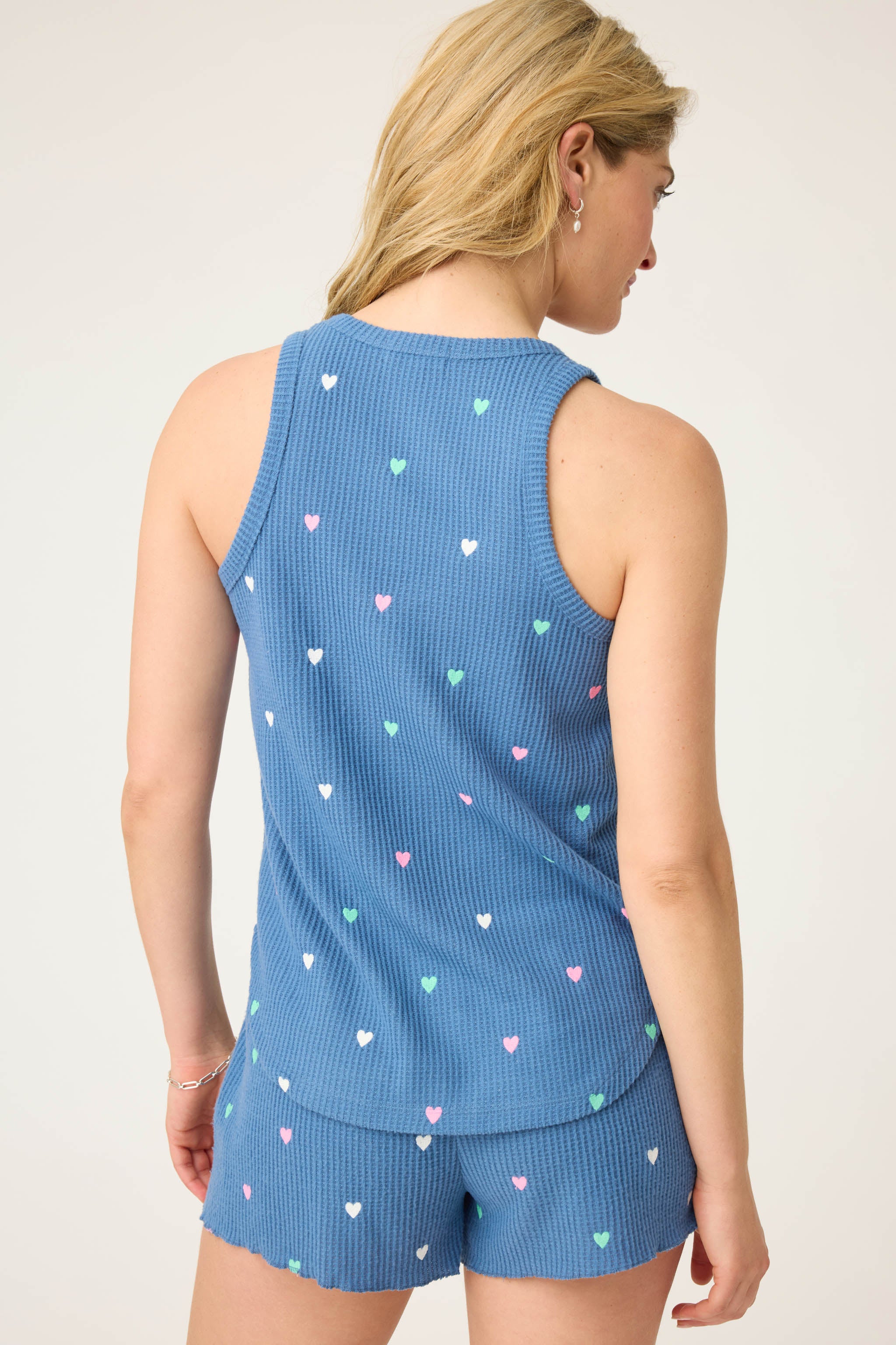 Love Club Tank Top with Embroidered Hearts