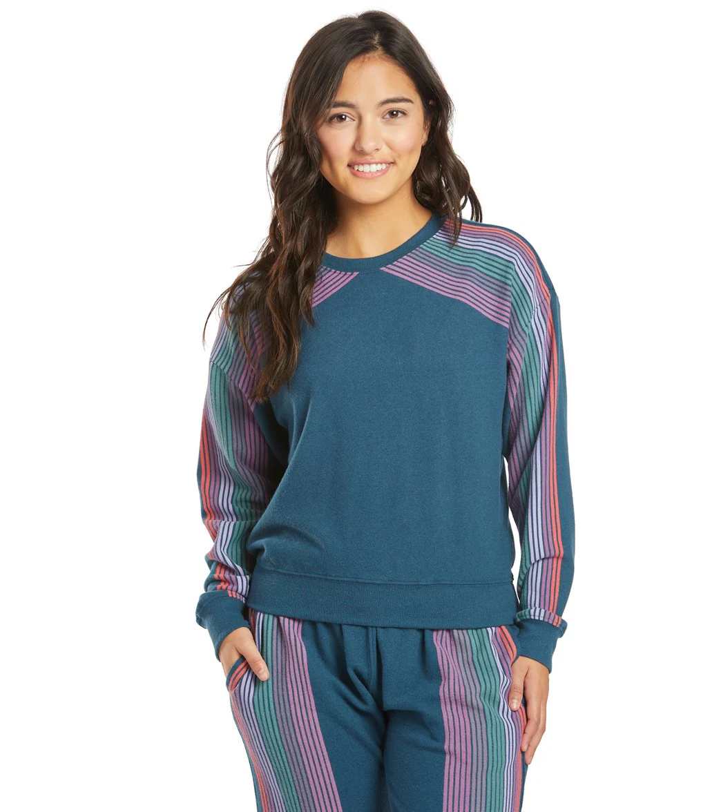 Spiritual Gangster Stripe Malibu Crew Neck Pullover