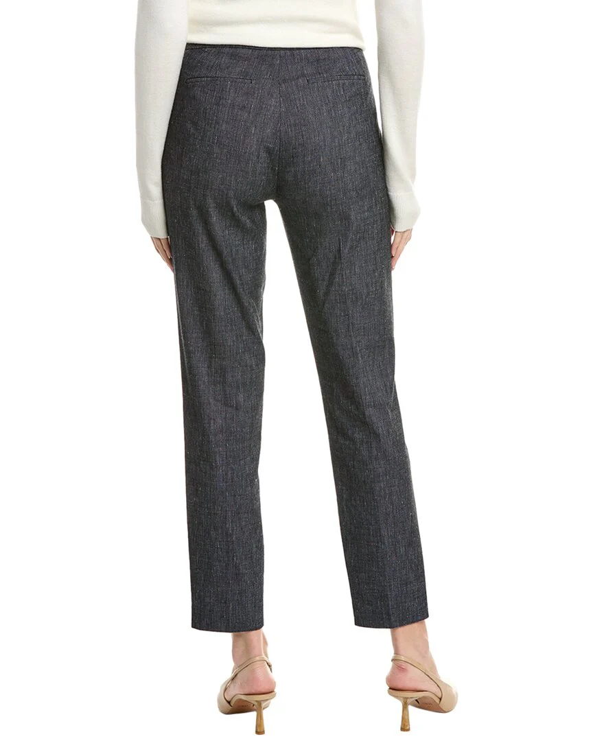 Elie Tahari Slim Linen-Blend Pant