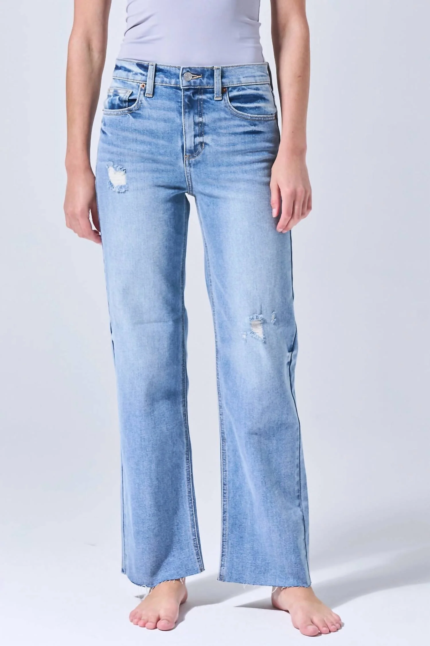 All-Star Mid-Rise Straight Leg Jeans In Medium Vintage
