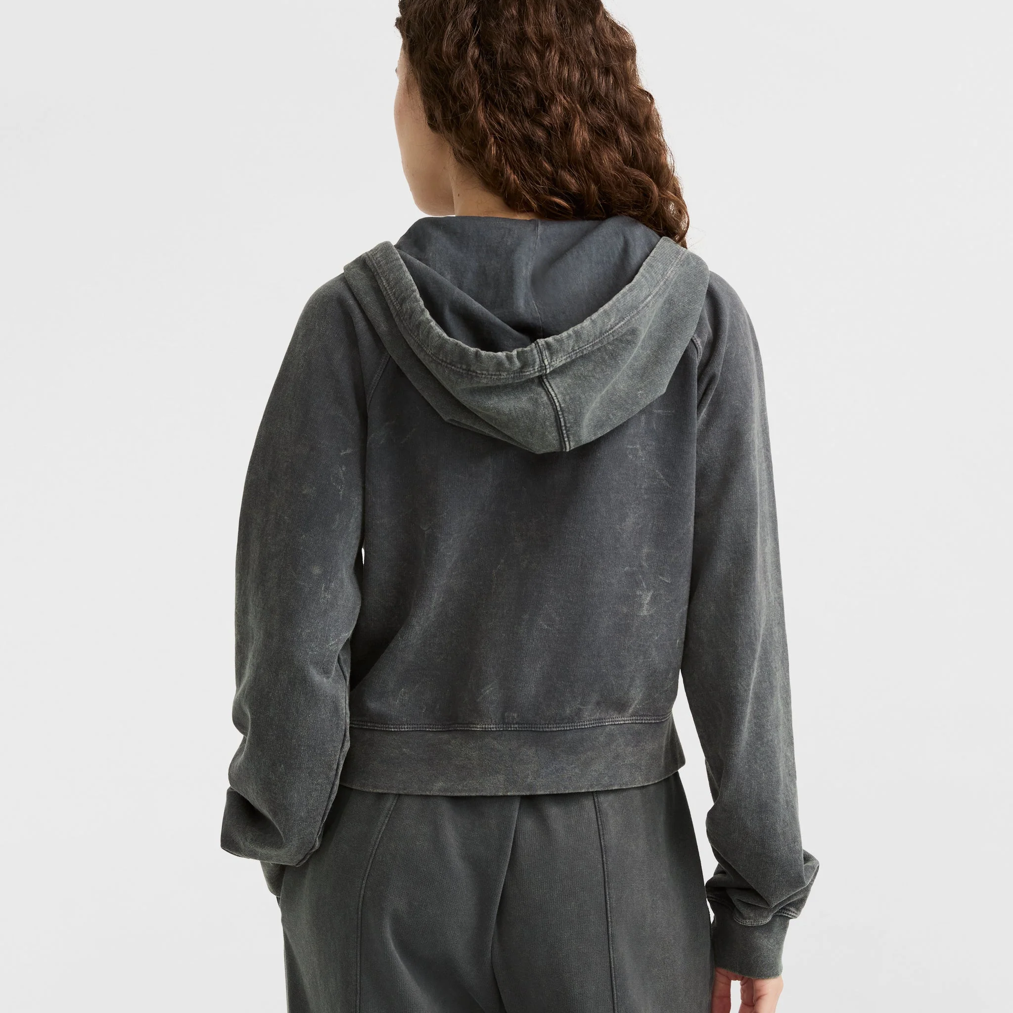 Vintage Wash Zip-Up Hoodie,  C Logo