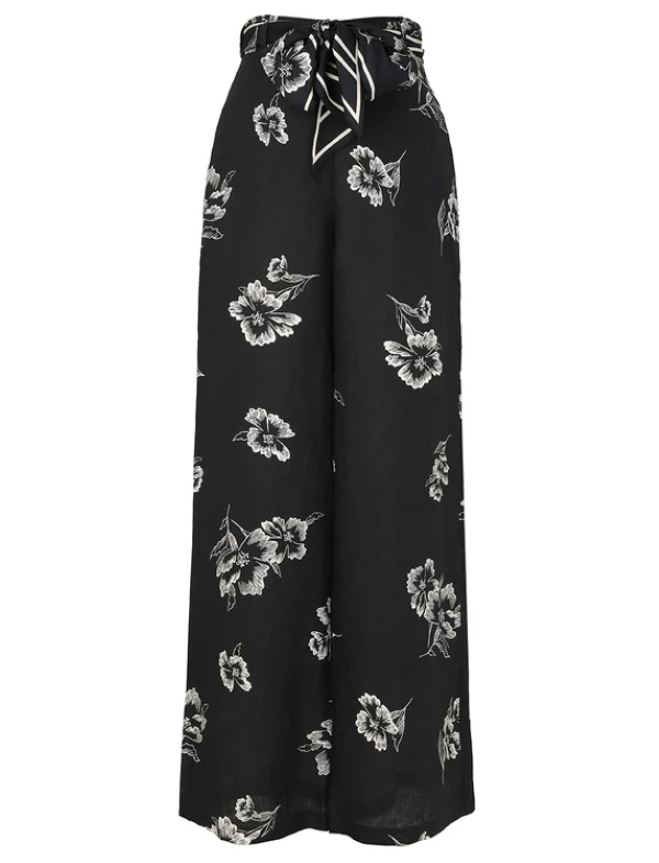 Wide Leg Pant in Black Poppy