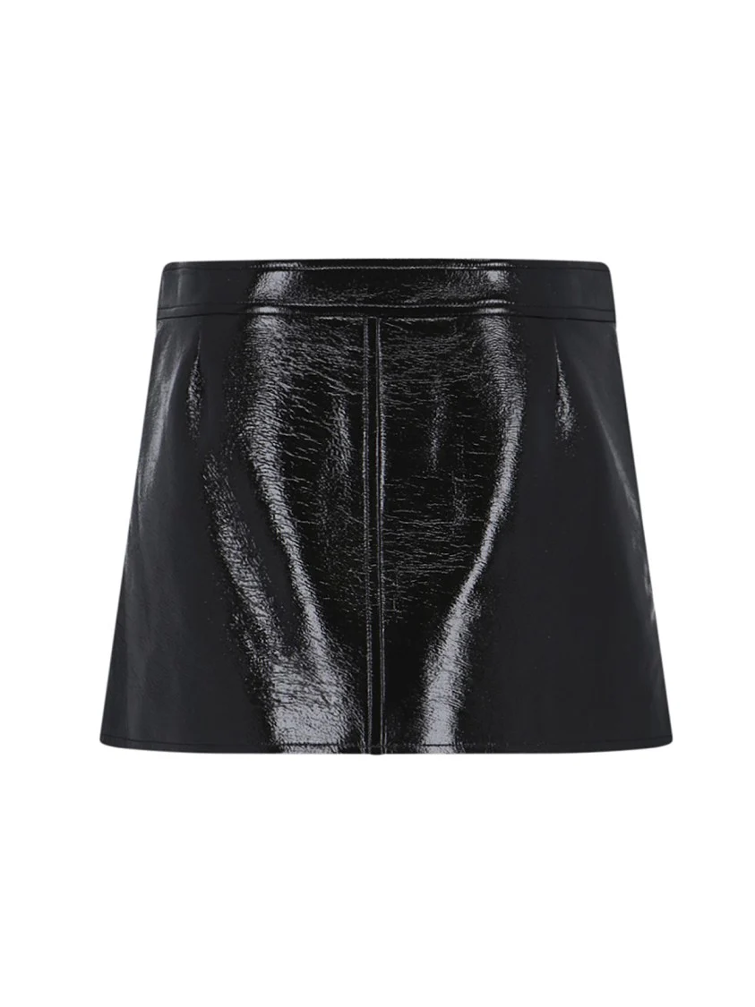 Buckled Zipped Mini Skirt