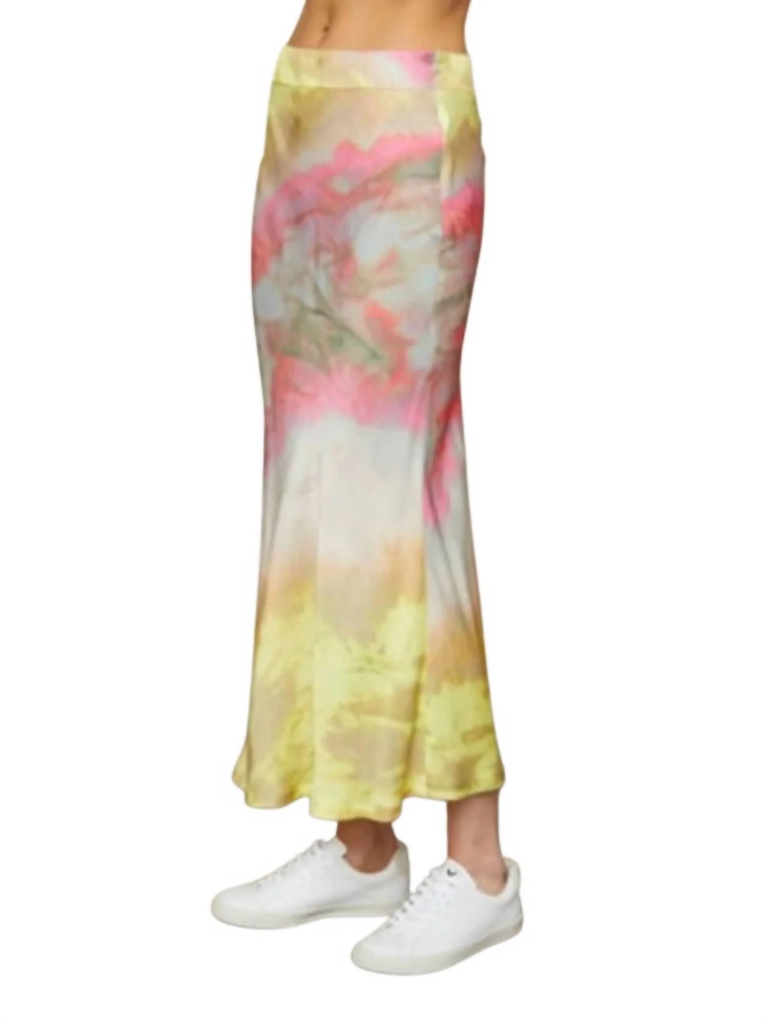 Clapton Skirt In Pink Citron Tie Dye