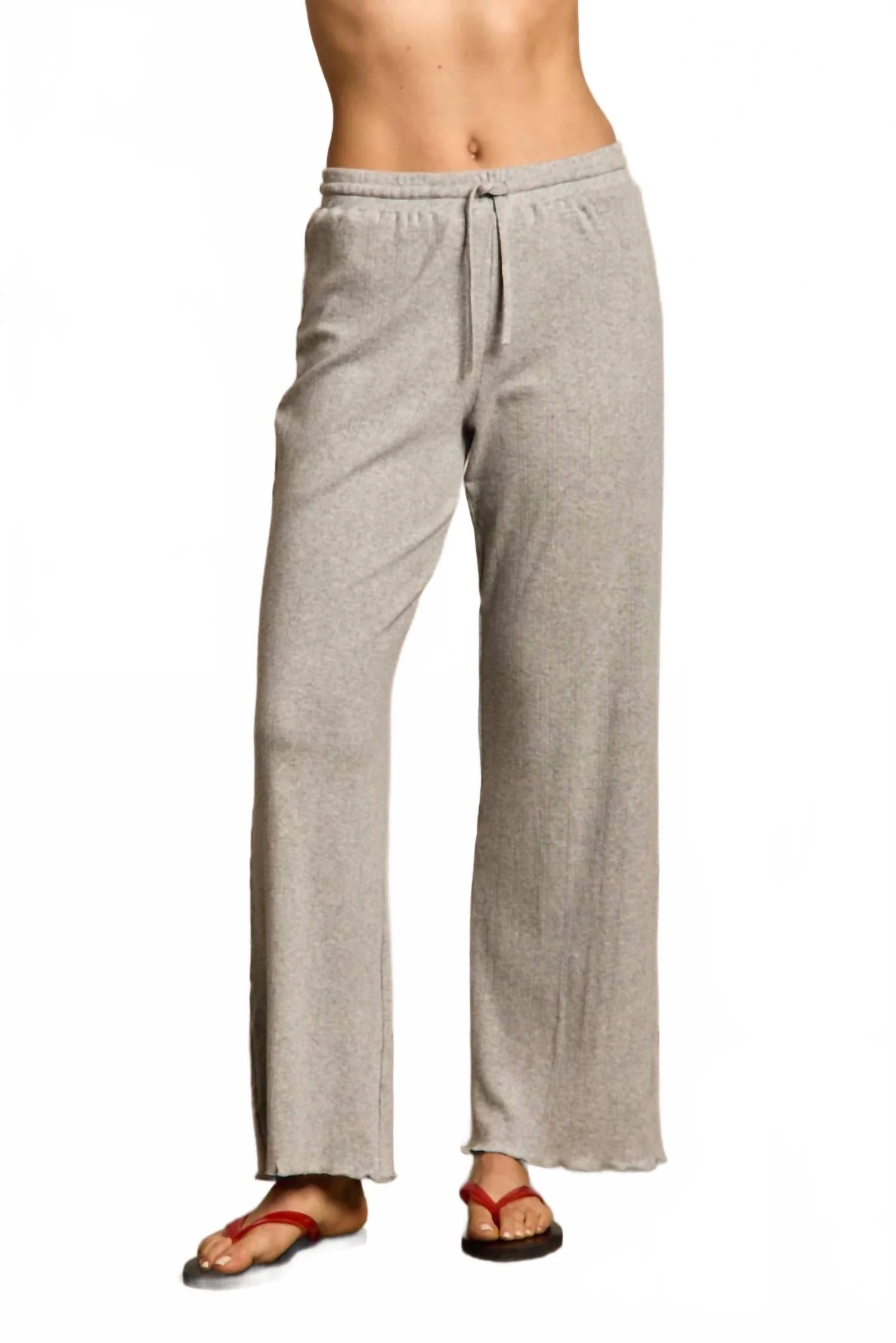 Mary Pointelle Pants In Heather Grey