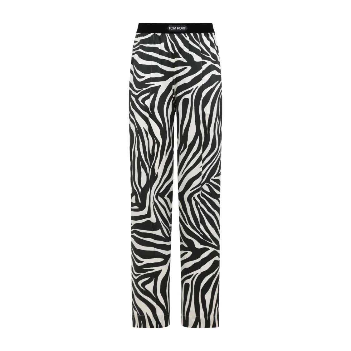 Zebra Ecru And Black Silk Pants