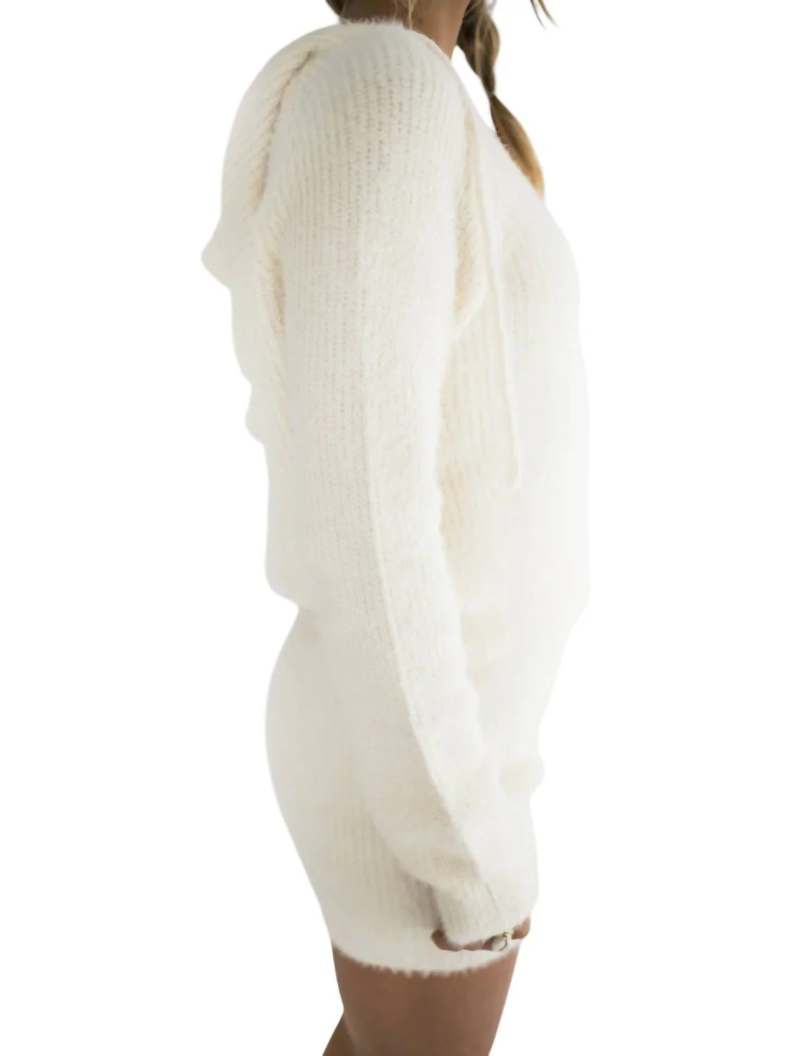 Dayton Hoodie & Shorts Sweater Set In Ivory