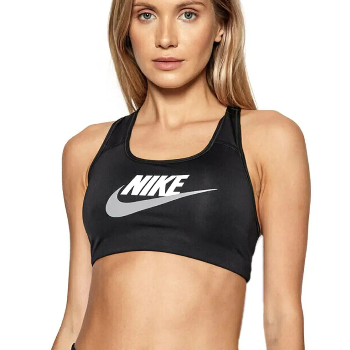 Nike Dri-Fit Swoosh DM0579-010 Sports Bra Women's XS Black Medium-Support APP612