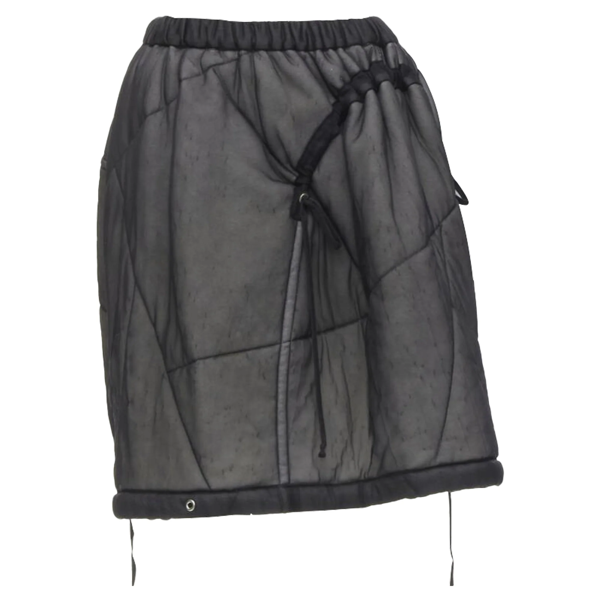 Comme Des Garcons Sheer Nylon Drawstring Padded Puffy Skirt