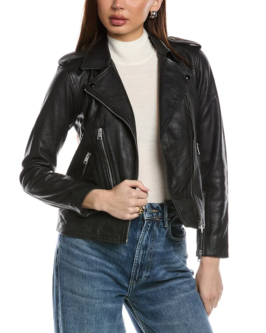 AllSaints Elva Leather Biker Jacket