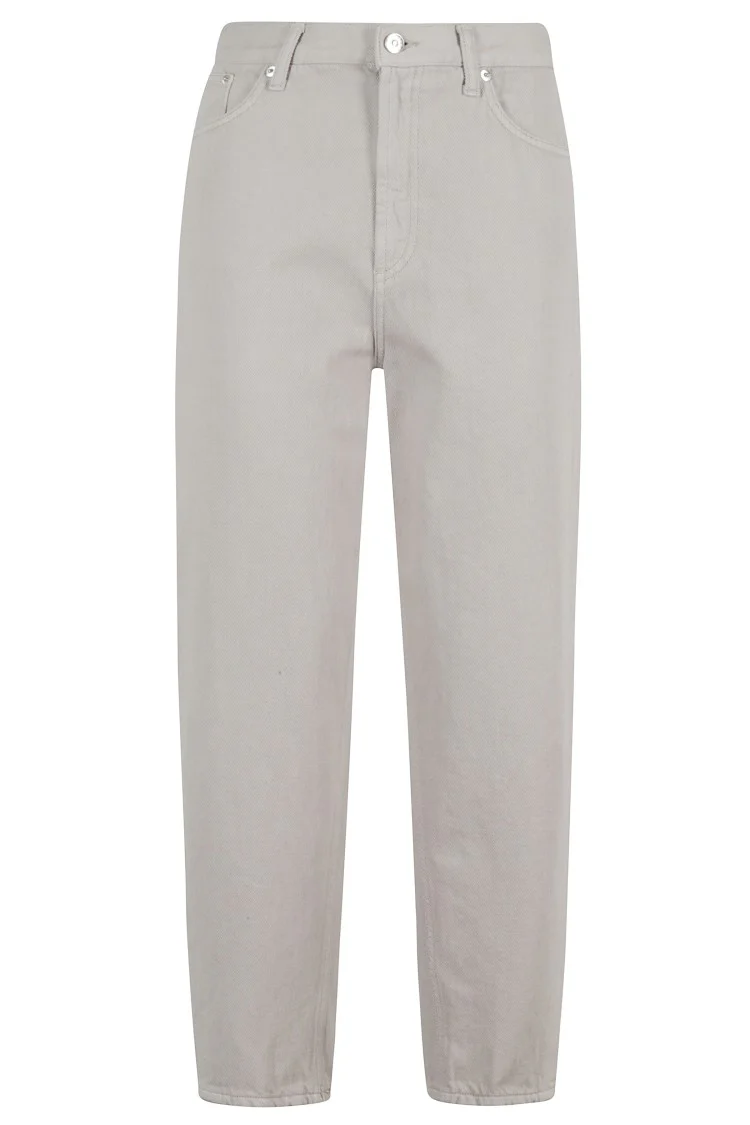 High-Waisted Tapered Jeans With Five-Pocket Design