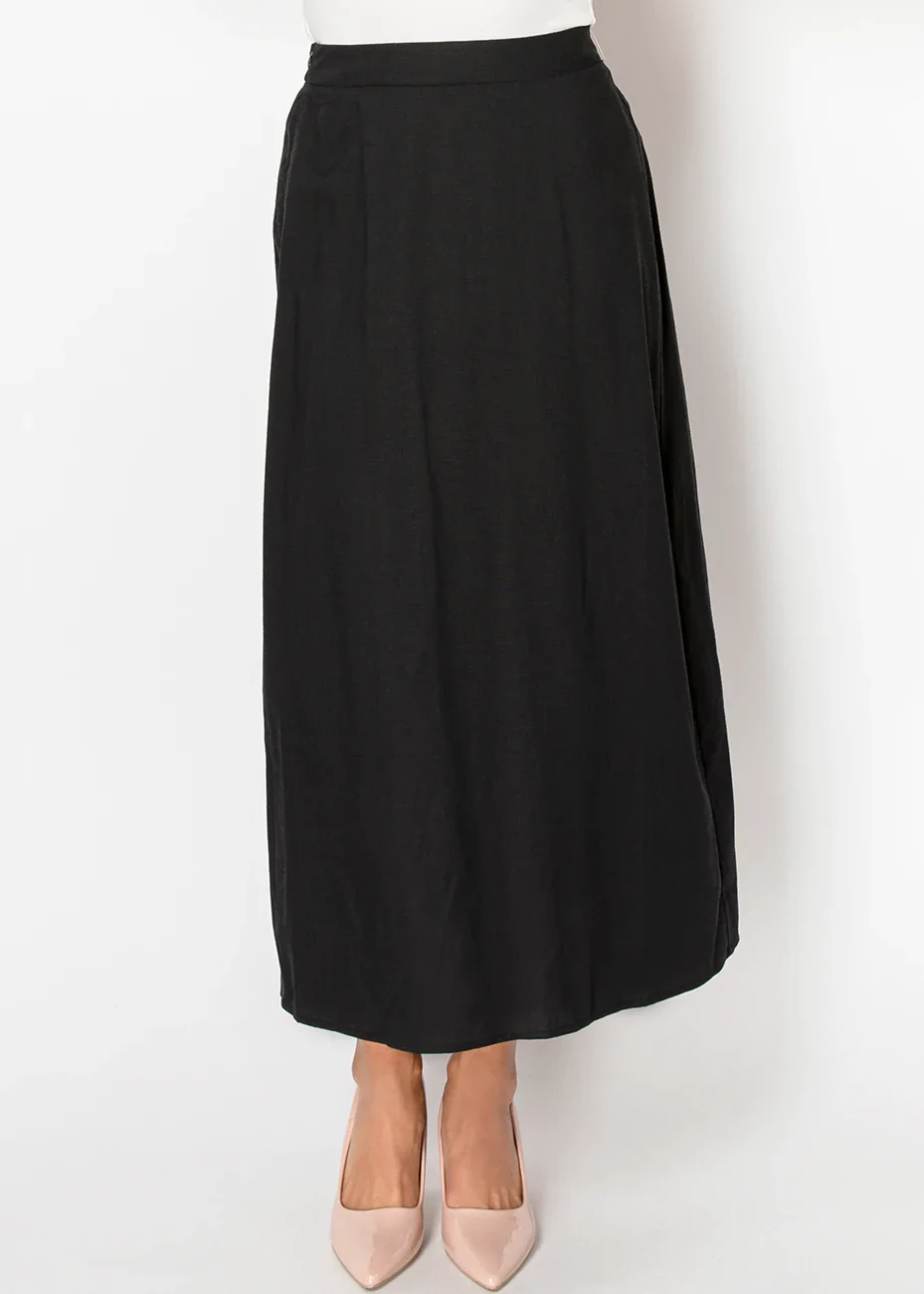 Black Linen Skirt