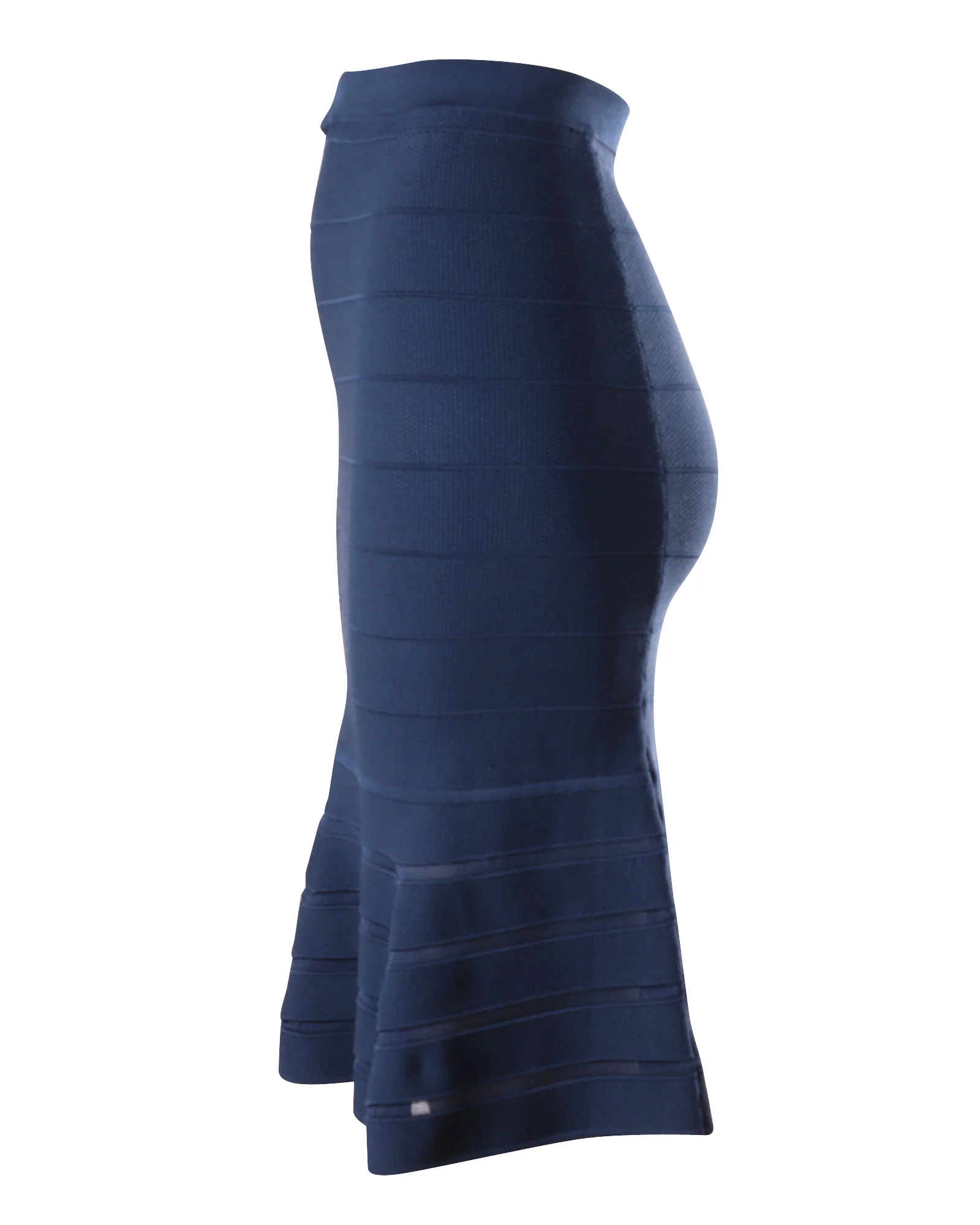 Sandro Paris Flared Hem Skirt in Blue Viscose