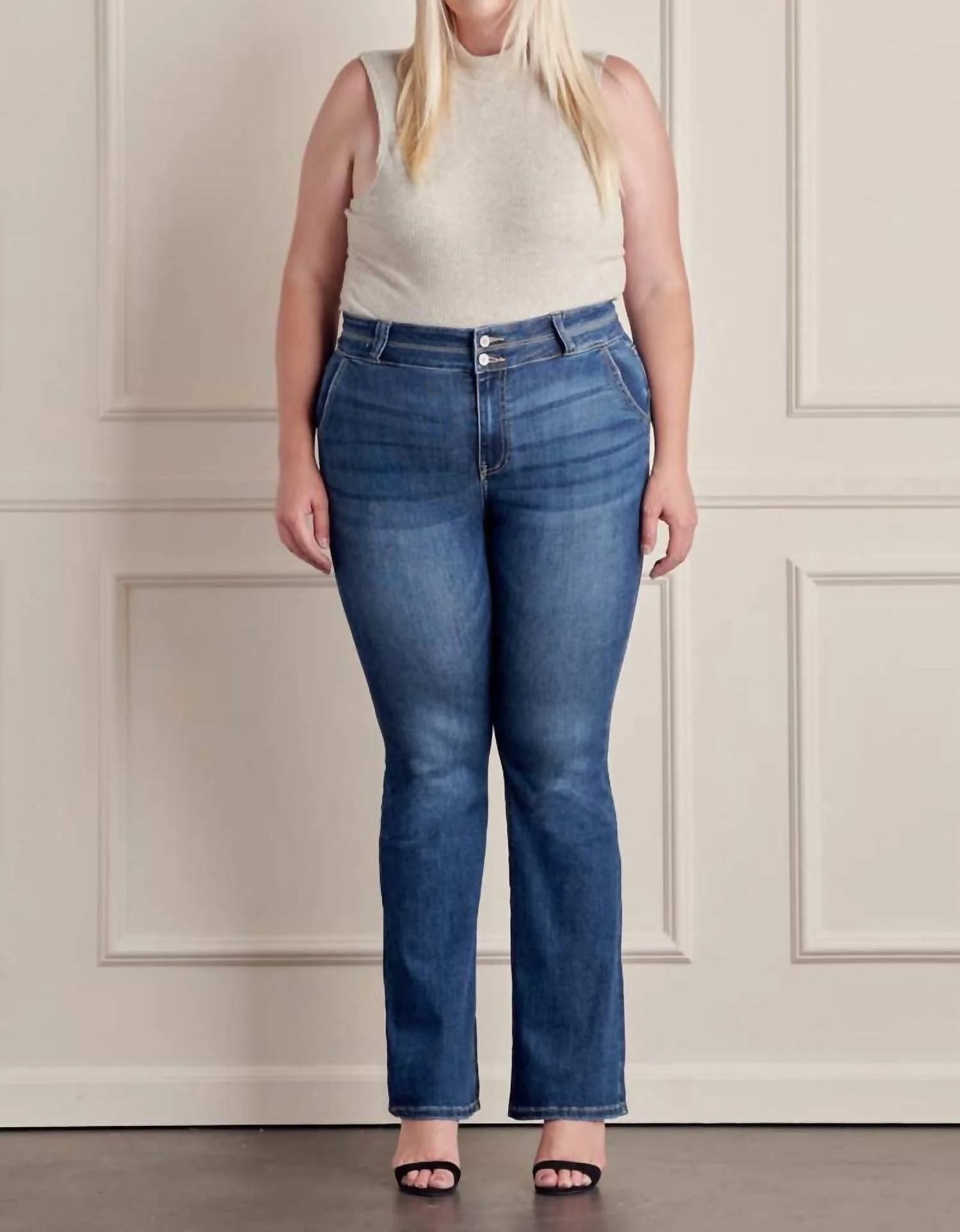 Curvy Utility Bootcut In Blue