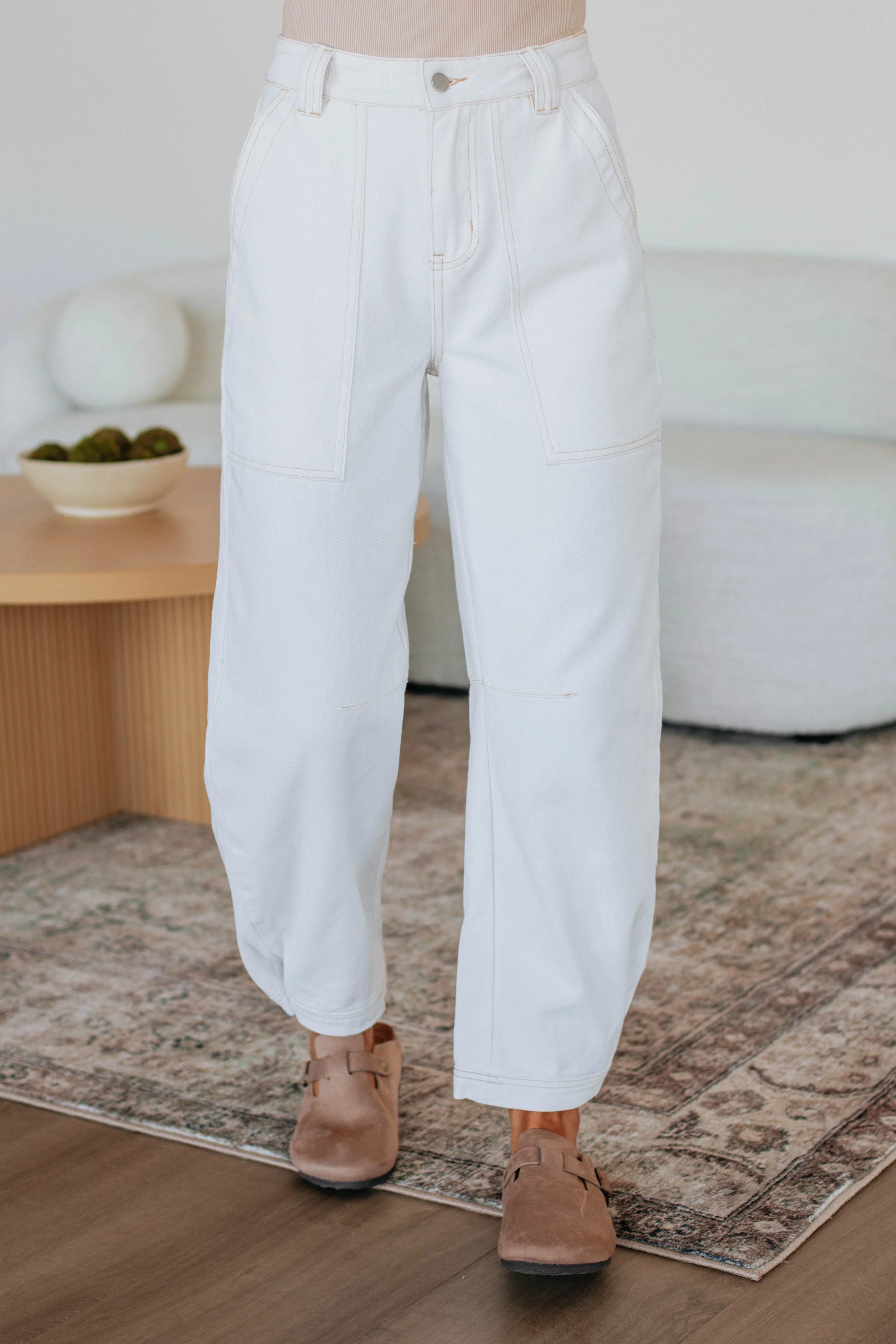 Solano Denim Pants - Ivory