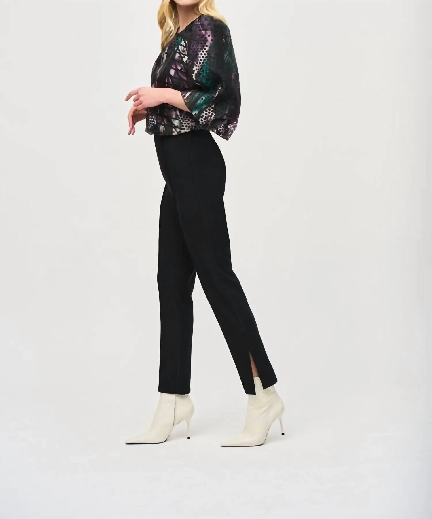 Slim Fit Straight Pants In Black