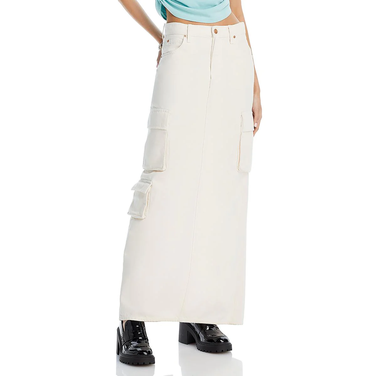 Fun Dip Womens Denim Work Cargo Skirt