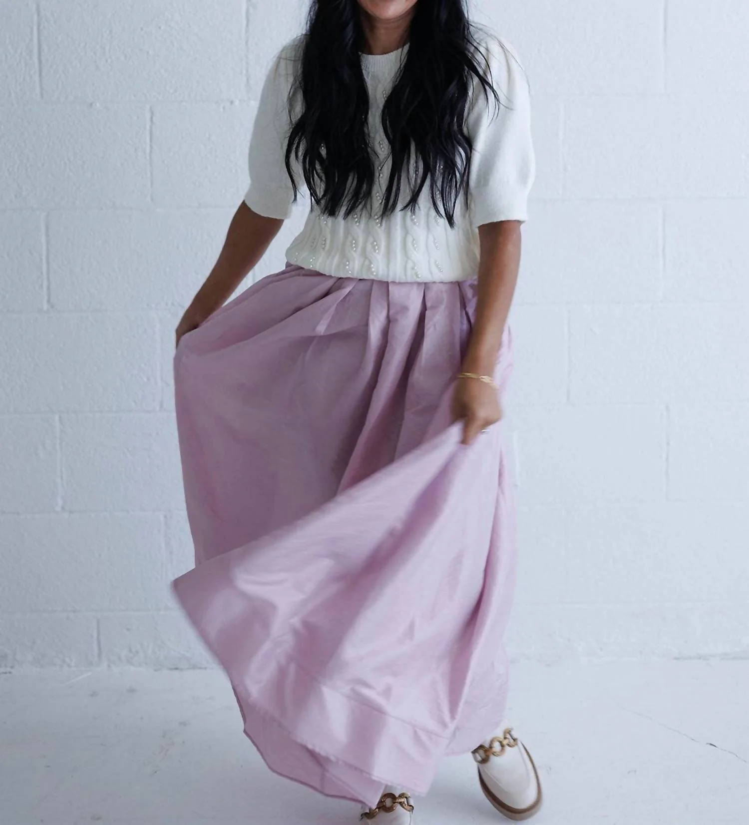 Emilia Full Skirt In Plum Blossom