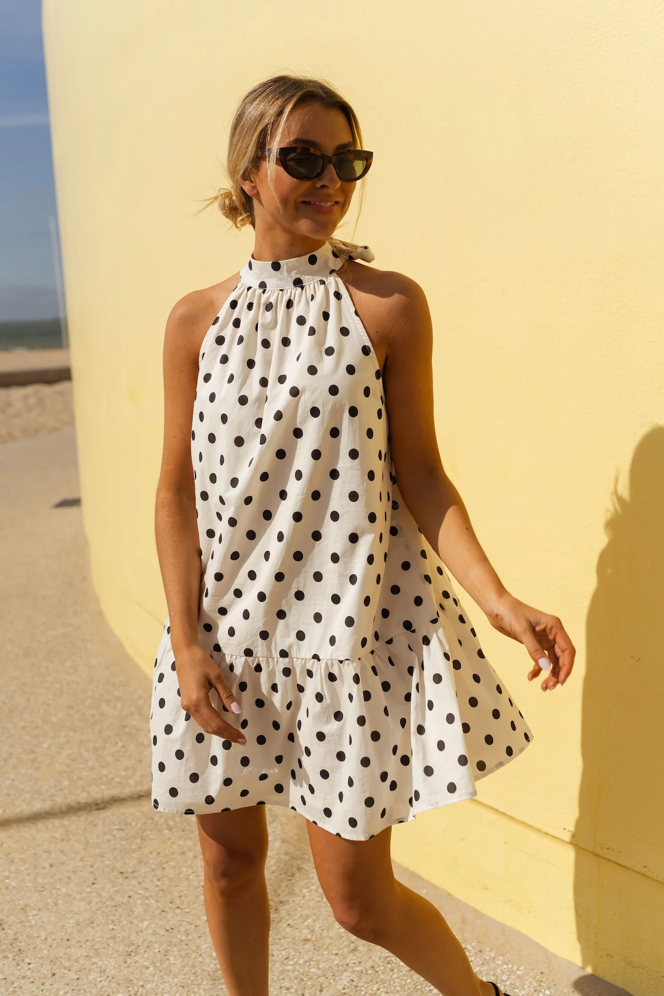 Ecru Polka Dot Marilyne Dress
