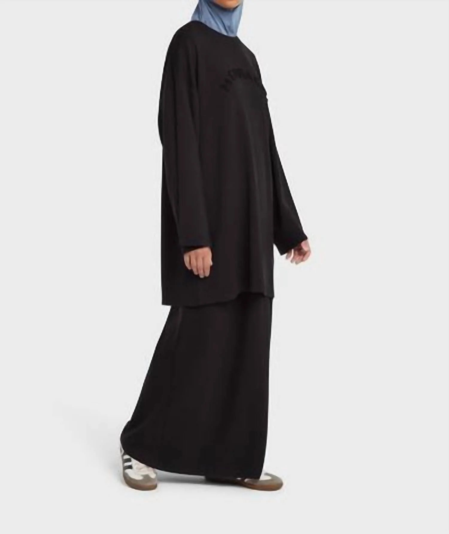 Washed Modal Jersey Skirt In Black