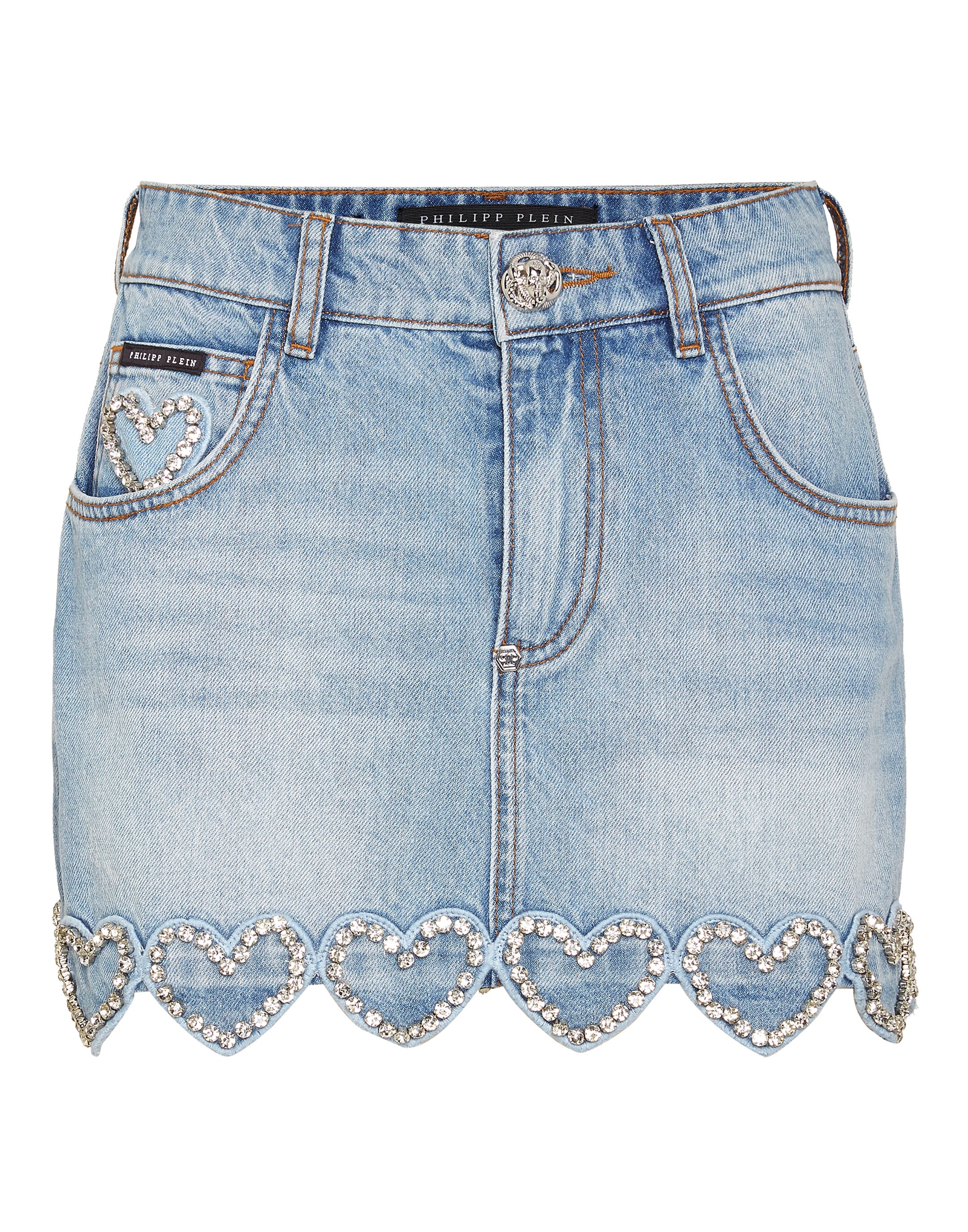 Denim Mini Skirt Heart