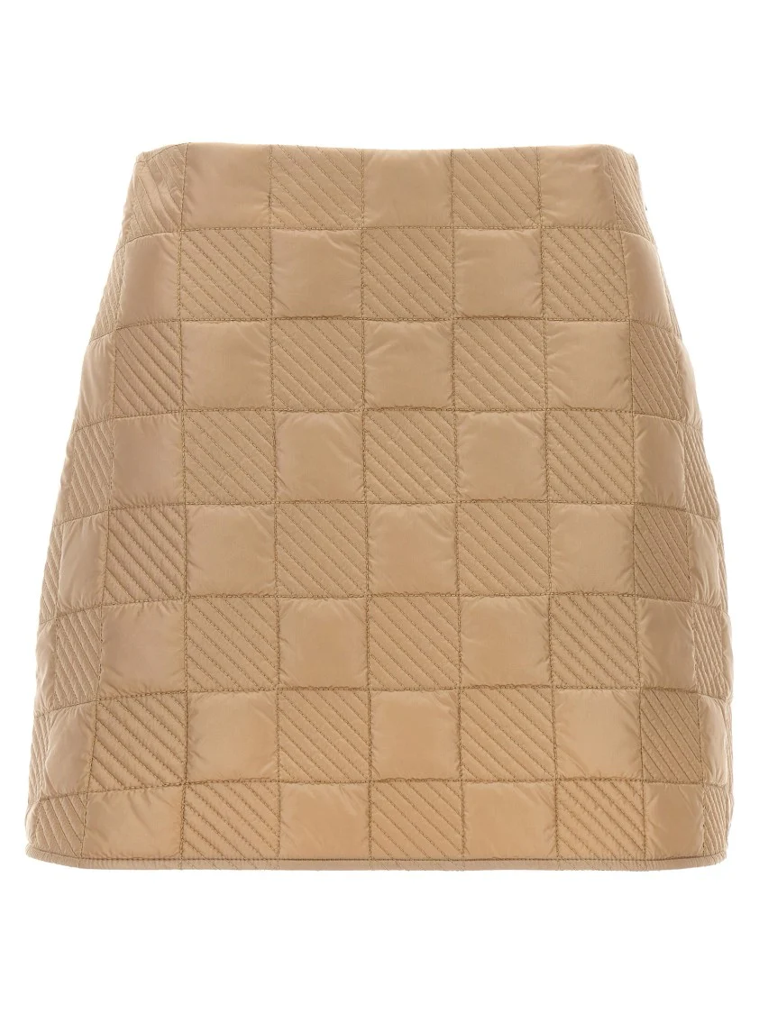 Textured Quilted Skirt In Embroidered Padded Nylon