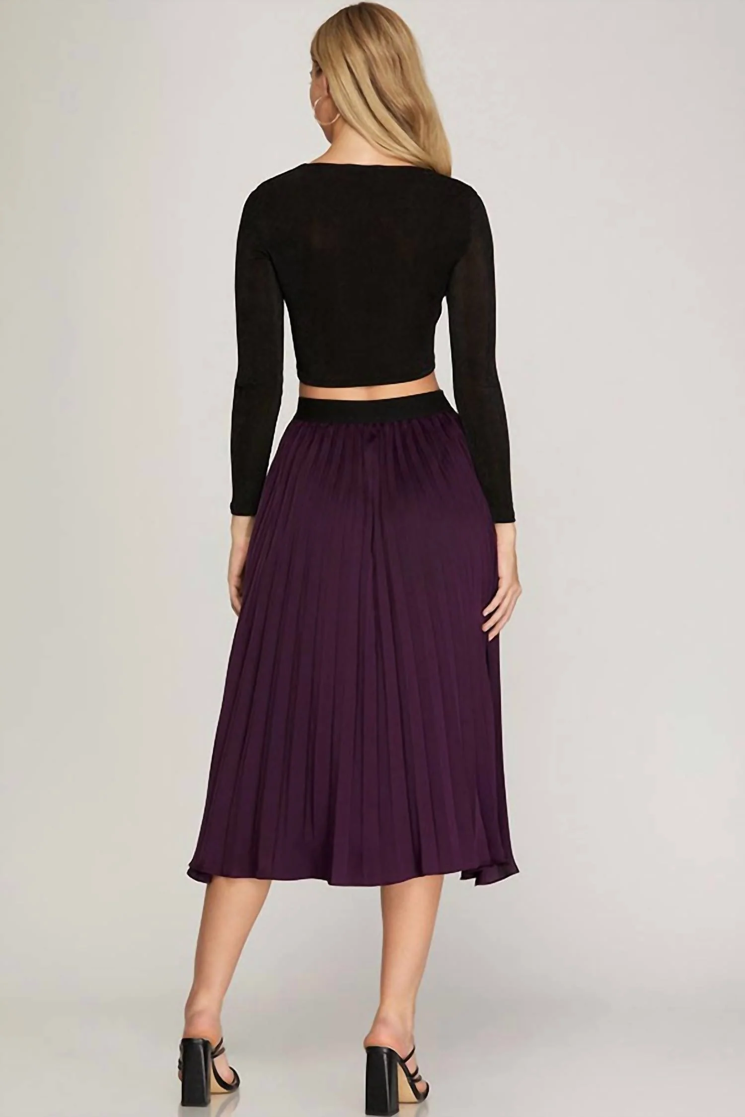 Adrinna Pleated Skirt In Plum
