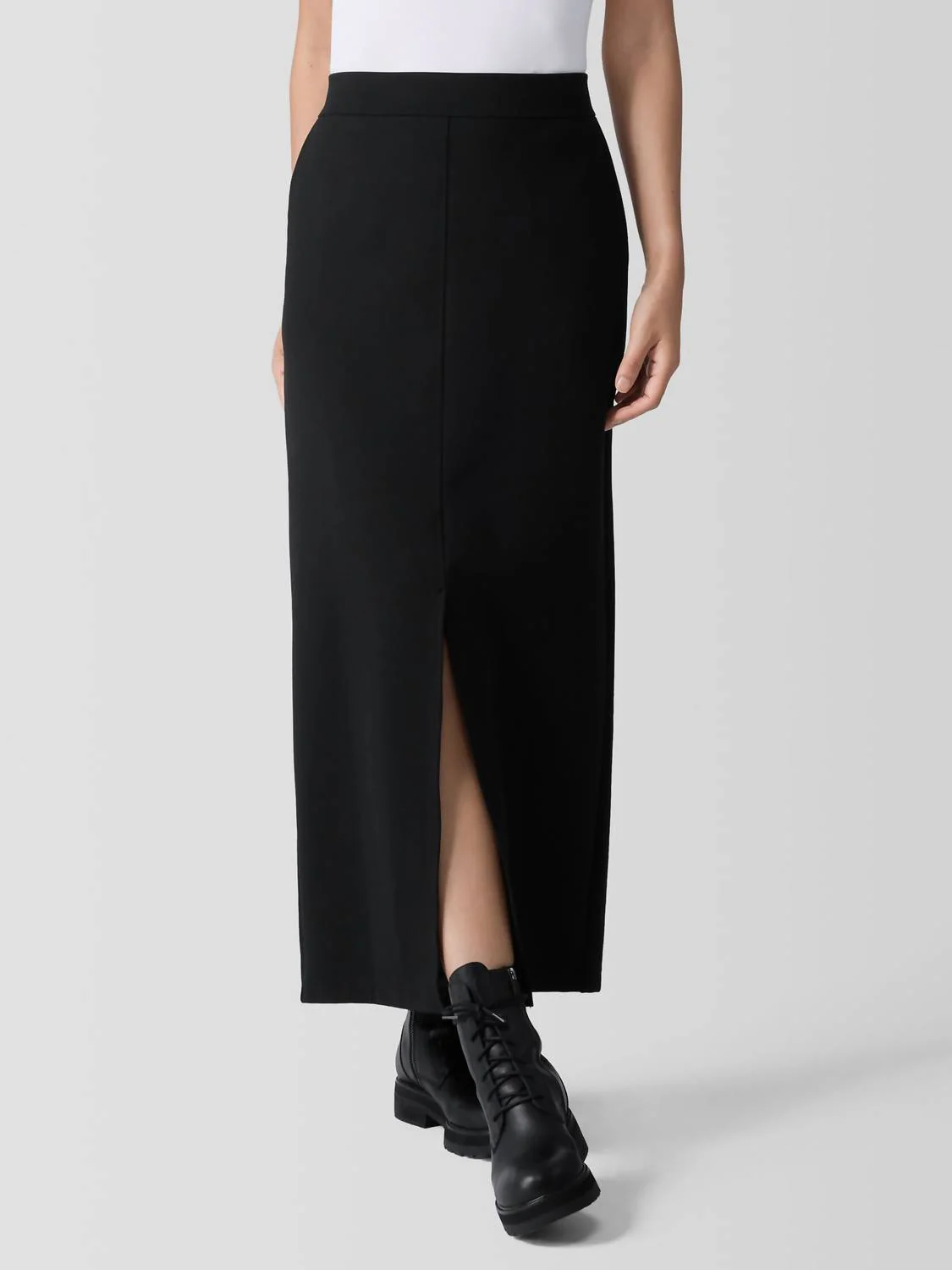 Washable Flex Ponte Skirt In Black
