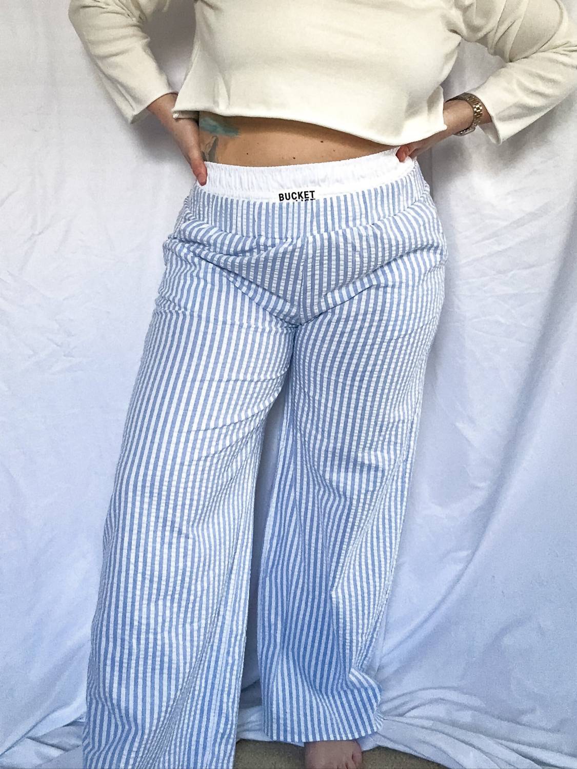 Harbor Breeze Double Banded Boxer Pants In Blue