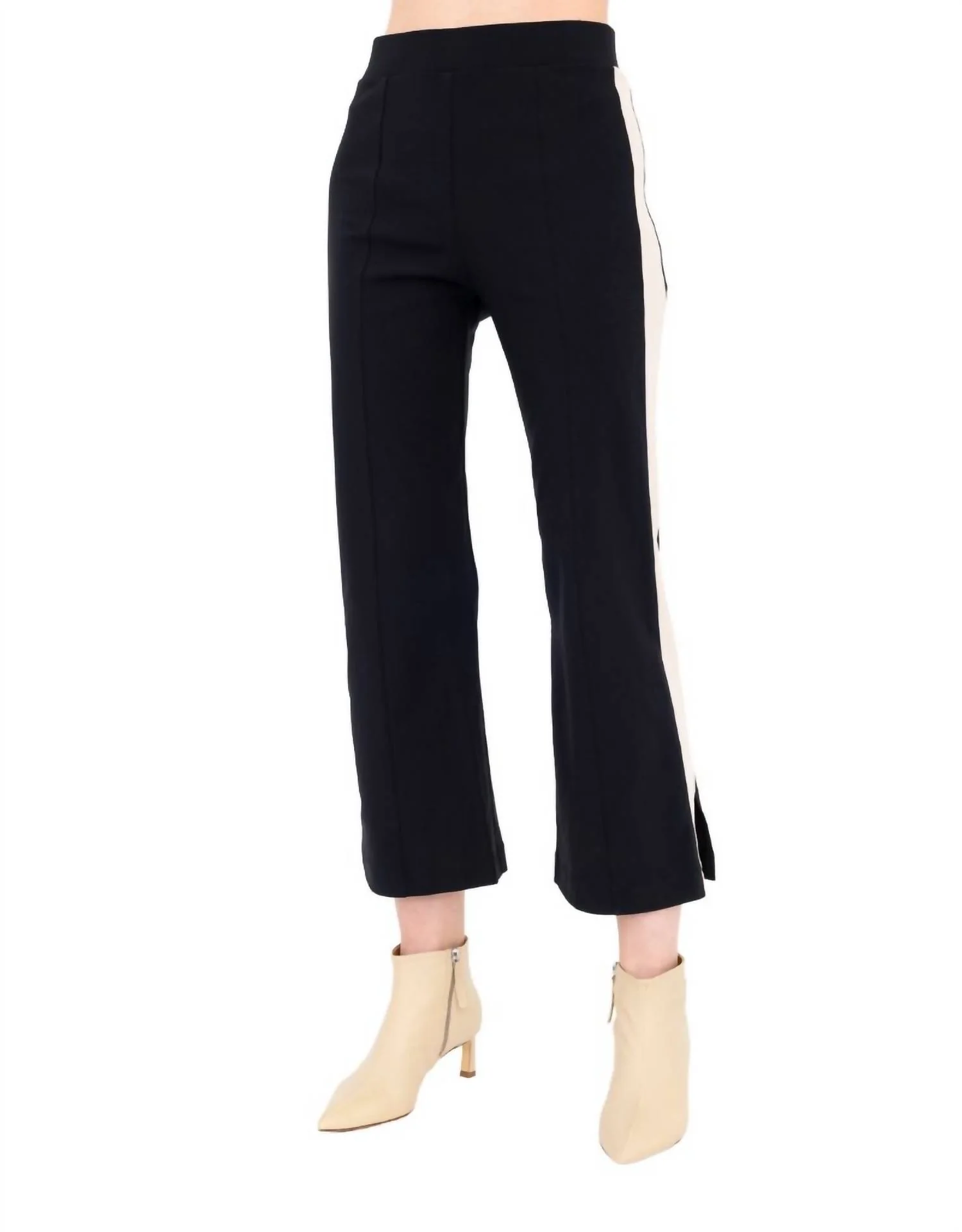 Women's Bobbi Tech Stretch Cropped Pants In Black/ White