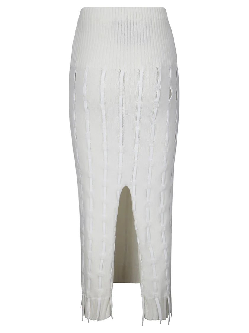 Elegant High-Waisted Wool Skirt