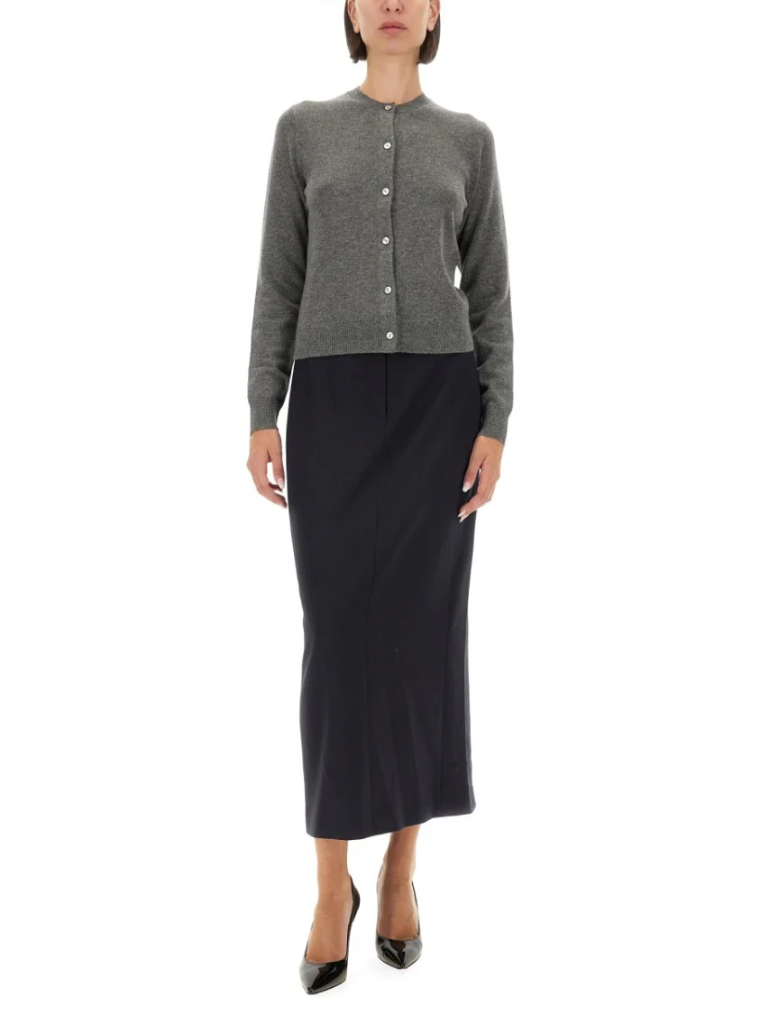Tailored Midi Skirt With Smooth Waistband