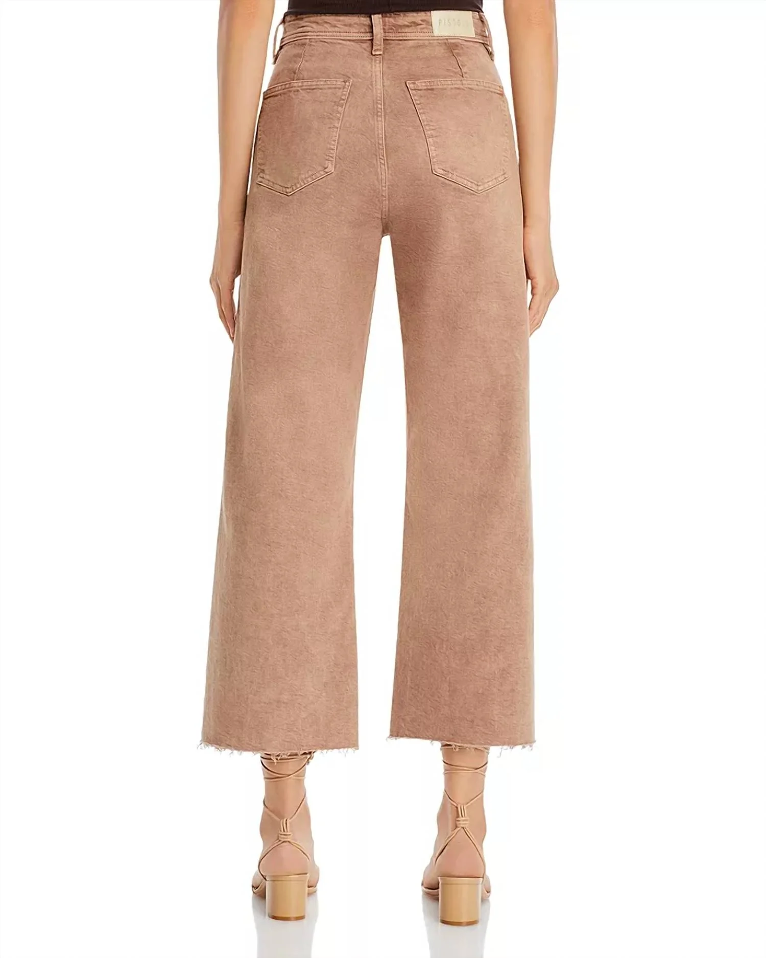 Penny High Rise Wide Leg Crop Jeans In Cashew